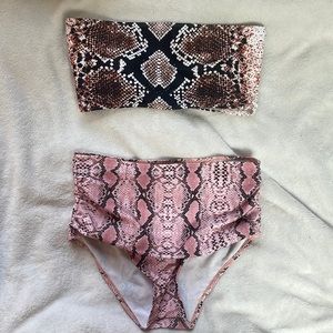 Snake print bikini set
